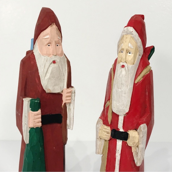 Vintage Midwest Hand Carved Wooden Classic Dutch Santa Claus Christmas Decor 8in - Picture 6 of 14